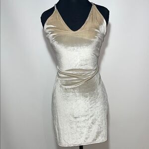 Elegant Cream Velvet Dress